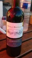 Sucre et nutriments contenus dans Bordeaux 2014 cour de mandelotte