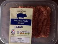 Amount of sugar in British pork mince
