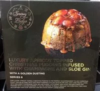 Jumlah gula yang masuk Luxury appricot topped Christmas pudding infused with Champagne and Sloe Gin