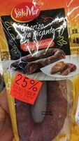 Gula dan nutrisi di dalamnya Chorizo mittelscharfe paprika rohwurst