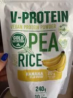 Sokerin määrä sisällä v-protein vegan protein powder pea and rice - banana flavor