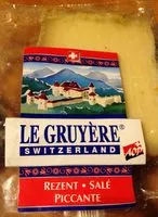 Sucre et nutriments contenus dans Le gruyere switzerland