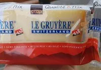 入っている砂糖の量 Le Gruyère Switzerland AOP mi-salé