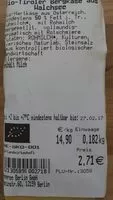 含糖量 Bio-Tiroler Bergkäse aus Walchsee