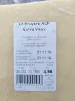 入っている砂糖の量 Gruyère AOP Extra Vieux