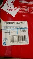 Sucre et nutriments contenus dans Emmental francais