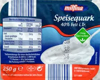 Quantité de sucre dans Speisequark 40% Fett i. Tr.