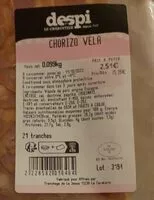 入っている砂糖の量 Chorizo vela