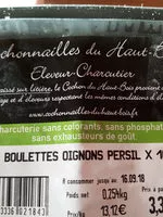 Sucre et nutriments contenus dans Cochinailles du haut bois