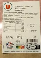 Quantité de sucre dans Jambon cuit supérieur avec couenne