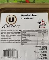 Quantité de sucre dans Boudin blanc à l'ancienne