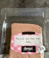 入っている砂糖の量 Mousse de foie de porc