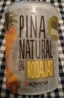 入っている砂糖の量 Piña pelada al natural en rodajas