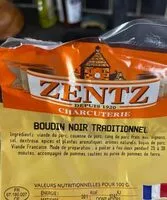 Quantité de sucre dans Boudin Noir