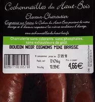 चीनी की मात्रा Boudin noir oignons mini brasse