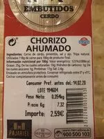 Suhkru kogus sees Chorizo ahumado