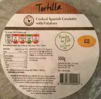 Sugar and nutrients in Tortilla