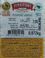 İçindeki şeker miktarı Pusriebė varškė