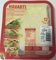 Cantidad de azúcar en Havarti queso en lonchas