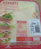 Cantidad de azúcar en Havarti