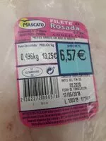 Cantidad de azúcar en Filete rosada