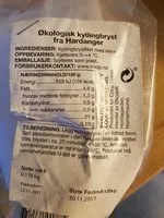 Cantidad de azúcar en Økologisk kyllingsbryst fra Hardanger