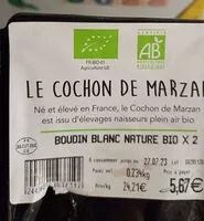 Amount of sugar in Boudin blanc nature bio