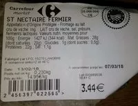 Cantidad de azúcar en Saint Nectaire fermier - AOP - Fromage au lait cru de vache
