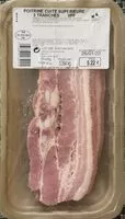 Cantidad de azúcar en Poitrine cuite supérieure 3 tranches