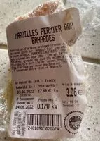 入っている砂糖の量 Maroilles fermier AOP