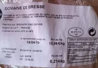 Sucre et nutriments contenus dans Domaine de bresse