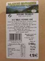Cantidad de azúcar en Tête roulée pistache bloc