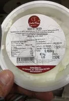 Zuckermenge drin Ricotta fresca