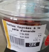 Sokerin määrä sisällä Datte fourrées à la pâte d'amande