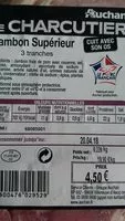 İçindeki şeker miktarı Jambon supérieur