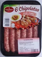 Amount of sugar in 6 Chipolatas Pur Porc