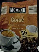 Sokerin määrä sisällä Moreno 100% arabica corsé, 36 dosettes