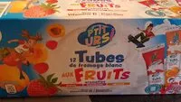 Quantité de sucre dans 12 tubes fromage blanc fruits : fraise, framboise, abricot