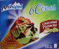 Quantité de sucre dans 6 Cônes Chocolat Pistache