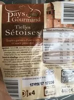 Sucre et nutriments contenus dans Midi tielles sas