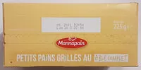 Suhkru kogus sees petits pains grillés au blé complet