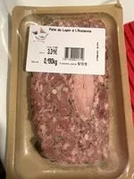 入っている砂糖の量 Pâté de lapin à l'ancienne
