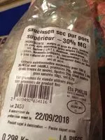 Quantité de sucre dans L'extra saucisson sec supérieur