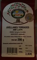 Cantidad de azúcar en Avellanes torrades amb llenya
