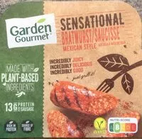Sokerin määrä sisällä Sensational bratwurst/saucisse
