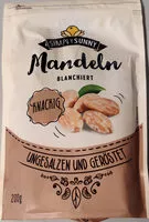 İçindeki şeker miktarı Mandeln blanchiert, geröstet
