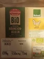 Suhkru kogus sees Hähnchenkeulen (Bio)