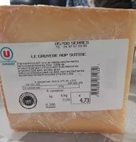 入っている砂糖の量 Gruyère AOP Suisse