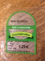 Quantité de sucre dans Noix de coco