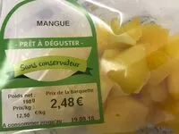 Quantité de sucre dans Mangue